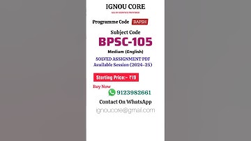 BPSC 105 Solved Assignment PDF 2024-25 in English, BAPSH program BPSC-105 Solved assignments