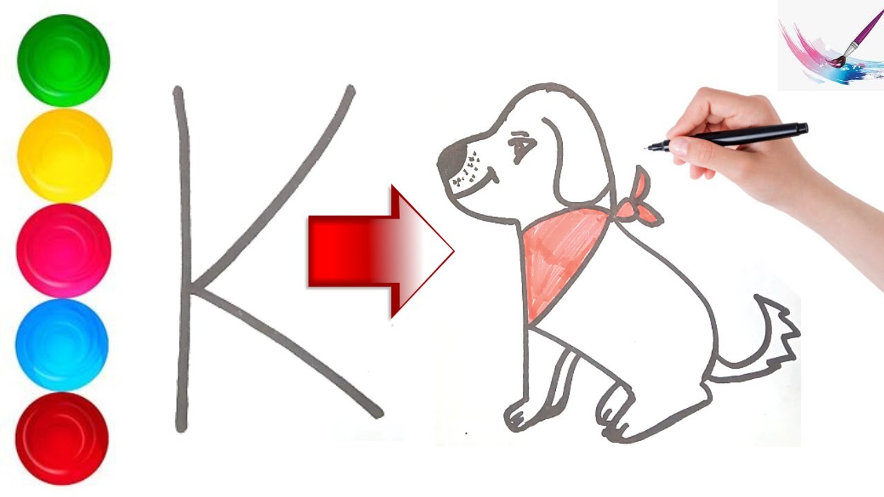 Simple cute dog drawing with Kleki 