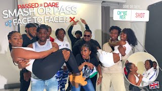 Smash Or Pass But Face To Face, If You Get Passed You Do A Dare [2 Girls vs 100 Guys UK Edition]