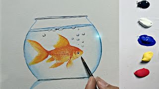 Beautiful relaxing acrylic painting tutorial step by step / Gold fish acrylic painting on canvas by CMM Art 48 views 4 months ago 5 minutes, 1 second