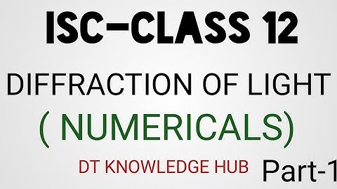 Diffraction of light Numericals ISC-CLASS 12 Nootan