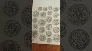Монеты с цветами #монеты #рисунок #рисование #нумизматика #coin