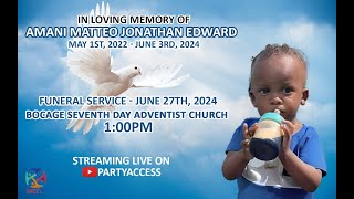 Funeral Service of Amani Matteo Jonathan Edward