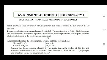 BECC 102 Ignou Solved Assignment 2020-21
