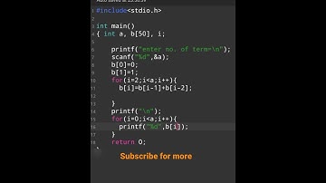 Fibonacci series  using array in c programming#shorts#codingc