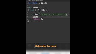 Fibonacci series  using array in c programming#shorts#codingc