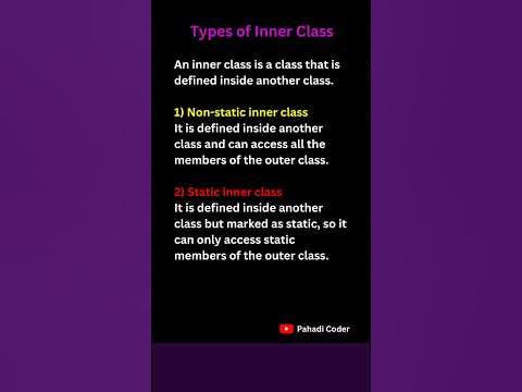 Types of Inner Class | Java Interview Question 31 | Pahadi Coder - YouTube
