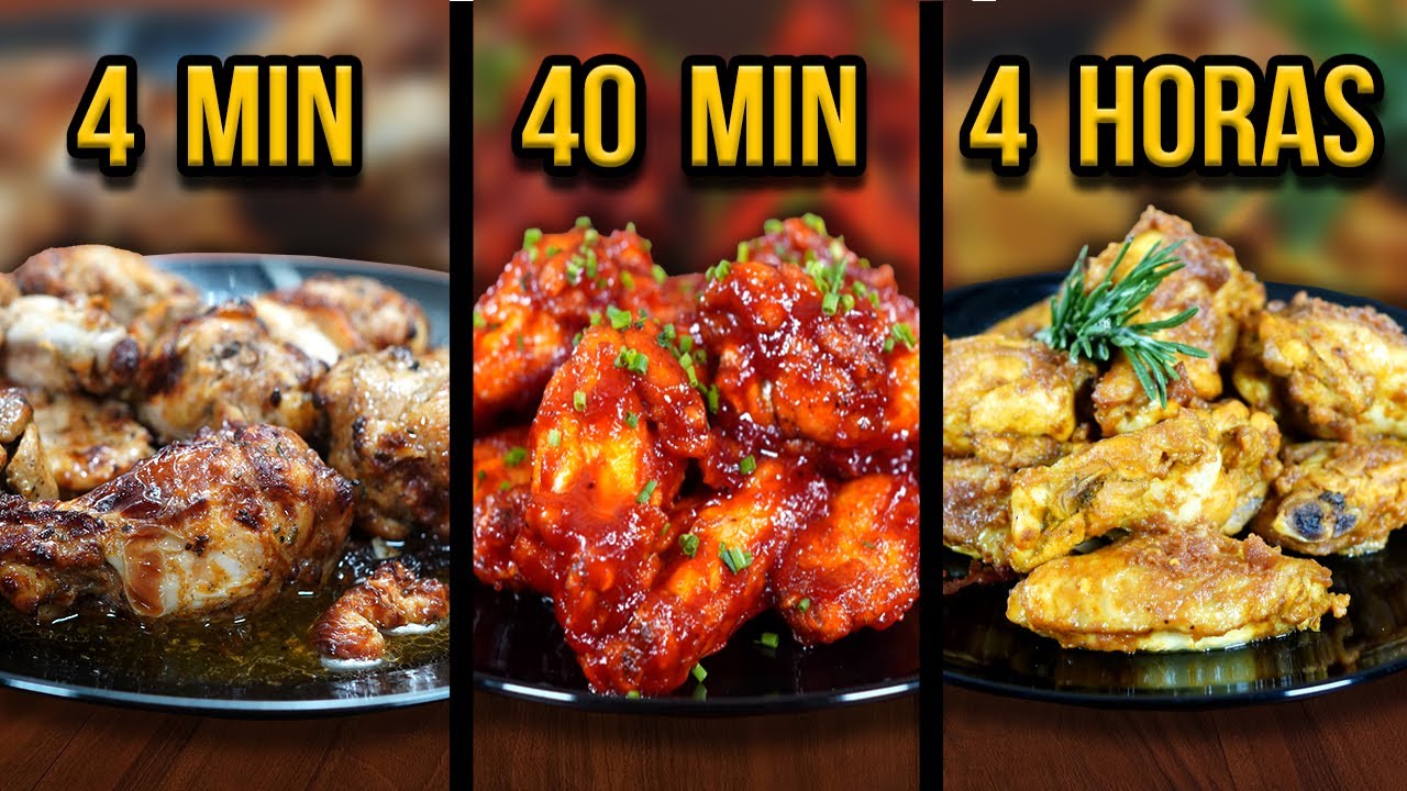 4 Min vs. 40 Min vs. 4 Horas ALITAS de POLLO  Cul eliges t?