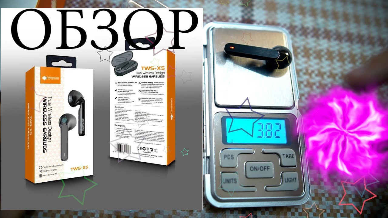 DeepBass TWS-X5 Обзор Стерео Гарнитуры