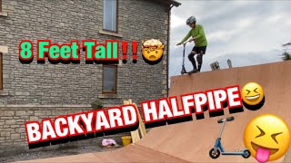 CRAZY 8FT BACKYARD HALFPIPE!! PART. 1