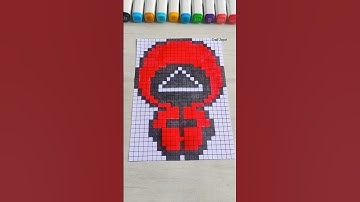 Squid Game Pixel Art Ideas #shorts #squidgame #pixelart #pixel #cartoon #trending
