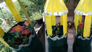 ||Easy hanging flower pot^_^||DIY plastic bottle reuse||Reusingplastic bottle crafts||