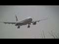 Storm!! Cathay Pacific Airways Airbus A330-300 Crosswind Landing at Narita