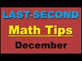 LAST-SECOND Math Tips for December SAT