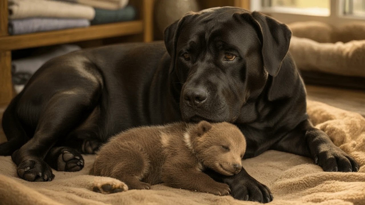 Ce chien a élevé un ourson orphelin, 2 ans plus tard l’ours est revenu et a fait l’impensable