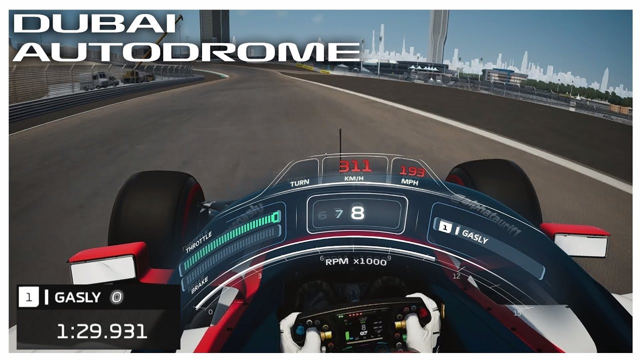 Pierre Gasly hits the Dubai Autodrome for the first time Assetto