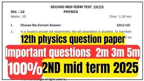 12th physics question paper & Final minute questions-2nd mid term 2025