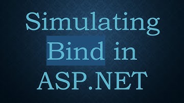 Simulating Bind in ASP.NET