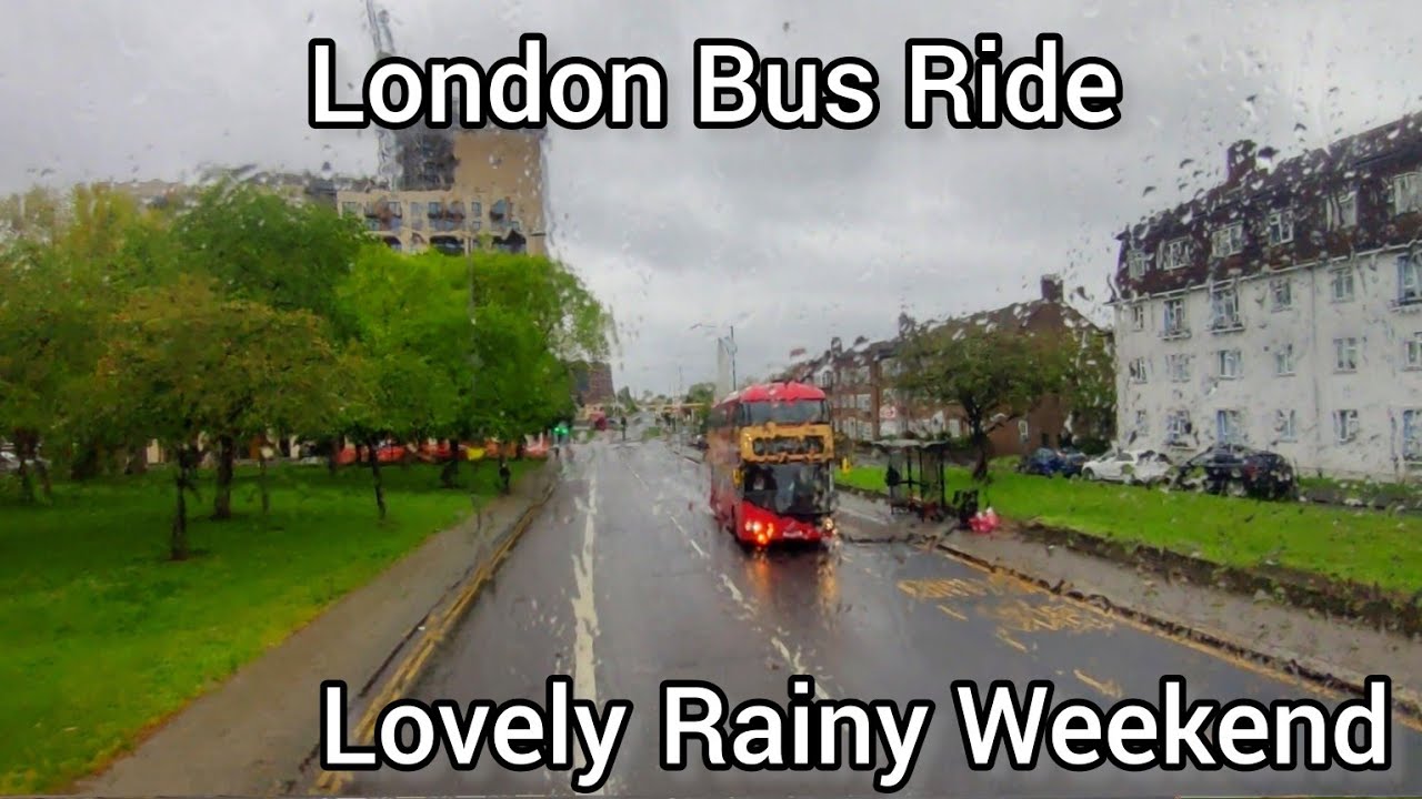 [UK] 🇬🇧 Saturday Morning Bus Ride in Rain - Rainy Weekend - YouTube