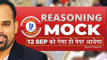 Reasoning Mock Test | IBPS RRB PO Pre Live Mock Questions | Reasoning by Sachin Modi Sir
