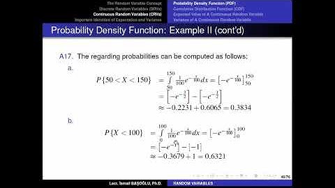 Probability Theory 23 CRVs: The Probability Density Function