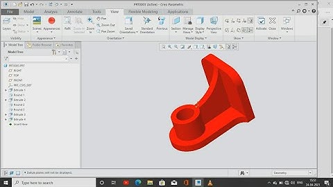 creo parametric tutorials/ how to use extrude and arc functions /EXERCISE:4
