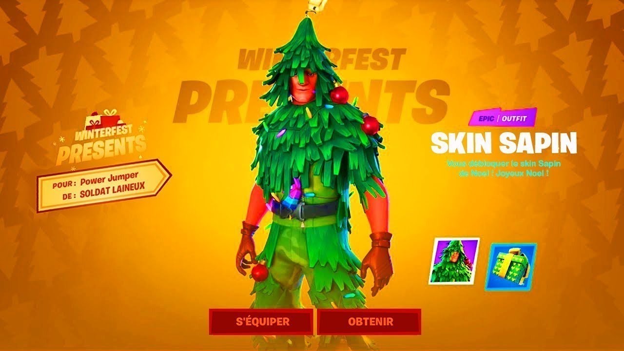 Comment avoir le skin gratuit sapin de Noel sur fortnite - YouTube