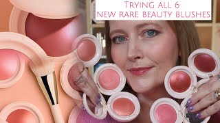 Trying all 6 RARE BEAUTY SOFT PINCH LUMINOUS POWDER BLUSHES. Swatches, comparisons & layering.