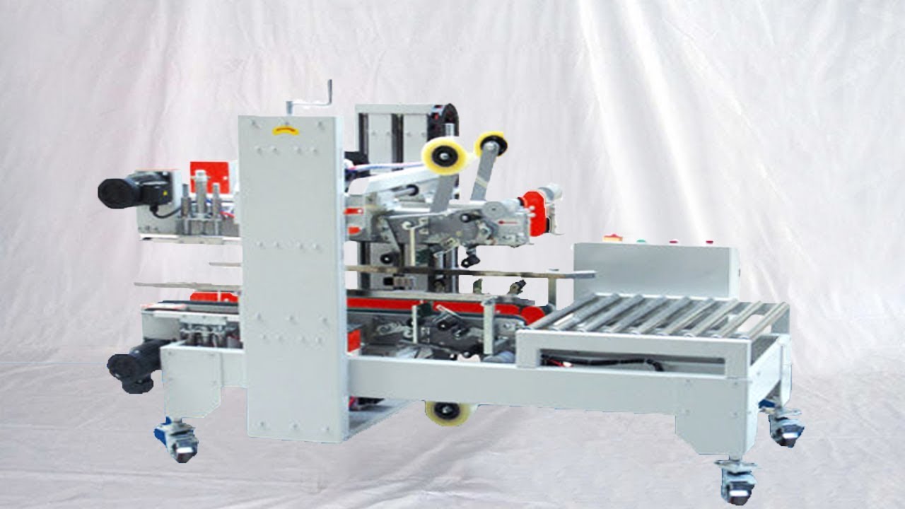 flaps folding edge center sealing end packaging line automatic carton sealer ختم آلة مربع الكرتون