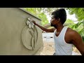 Excellent Flower Wall design!-Amazing with 35x27 size house Wall flower design making-sand cement