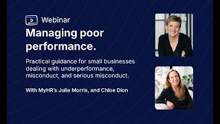 MyHR Webinar | Managing poor performance