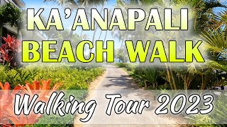 Kaanapali Beach Walk Trail Walking Tour Lahaina Maui Whalers Village Black Rock 4k Ka'anapali