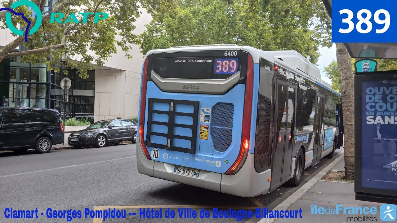 Bus 389 RATP - Urbanway 12 GNV N°6400 Clamart - Georges Pompidou ...