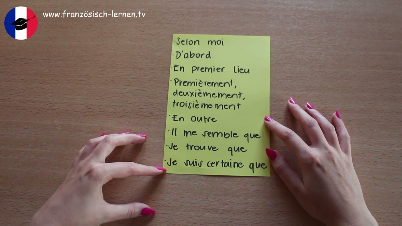 Französisch lernen 16 Satzanfänge für tolle Diskussionen / Essay