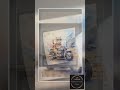 Cool Cat Wearing a Scarf and Sunglasses on Motorcycle Watercolor Art, Vintage Style Bike with Fel...