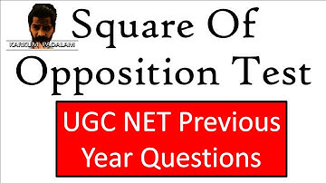 Square of Opposition Test | Question From Previous Year UGC NET Paper 1 |TNSET EXAM 2021