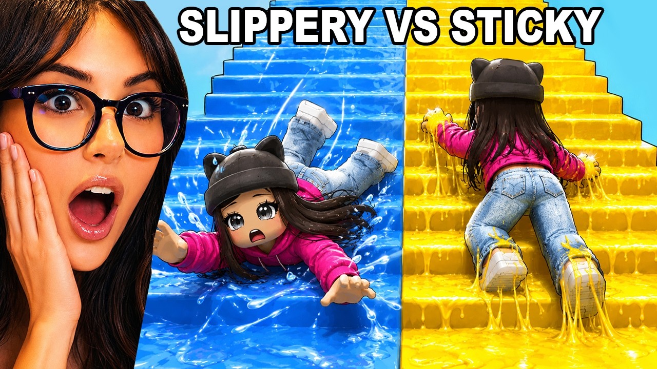 SLIPPERY VS STICKY Stairs in Roblox!