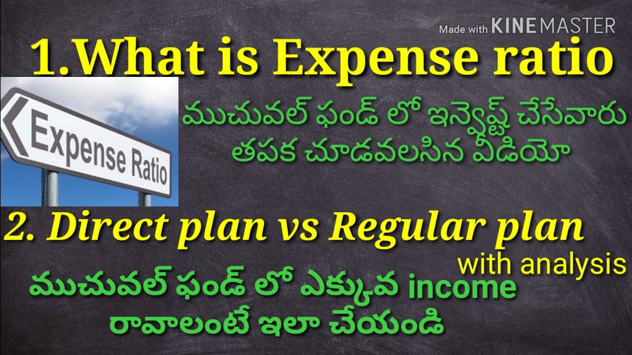 Expense ratio in Telugu and Direct vs Regular plan in mutual fund in