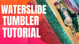How to FULL Sheet Water Slide using Plasti Dip Glitter Tumbler Tutorial Epoxy