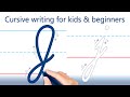 How to write letter j cursive writing for kids and beginners handwriting practice