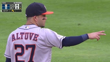 HOU@DET: Altuve stays alert, gets a double play