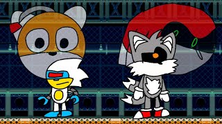Silver Sonic and Silver Tails vs Metal Knuckles and Tails Doll (sonic 3 air)