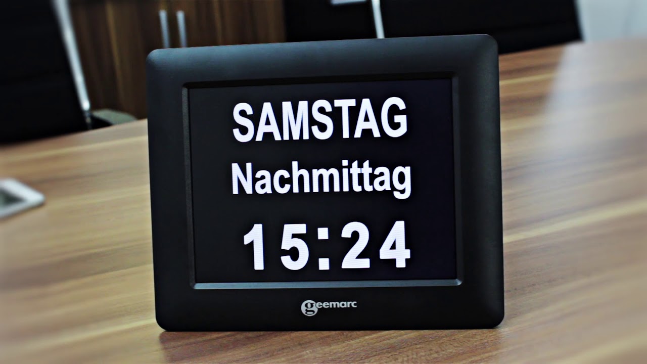 Grosse Digital Uhr Fur Demenz Und Alzheimerpatienten Geemarc Viso Mit eszeitanzeige Youtube