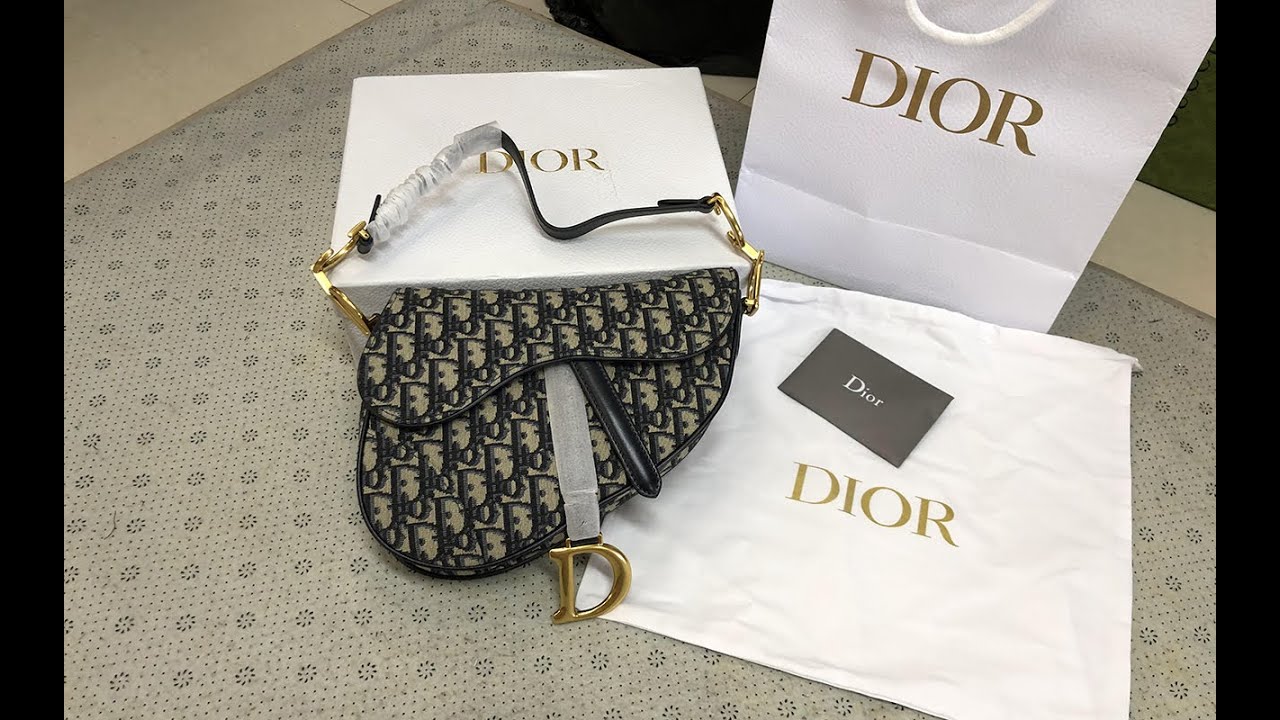 Christian Dior oblique Saddle Bag Blue Review