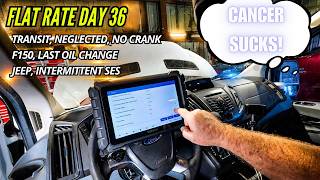Transit, battery, trans, Timing. F150, last LOF. Jeep ghosting us. Flat Rate Day 36