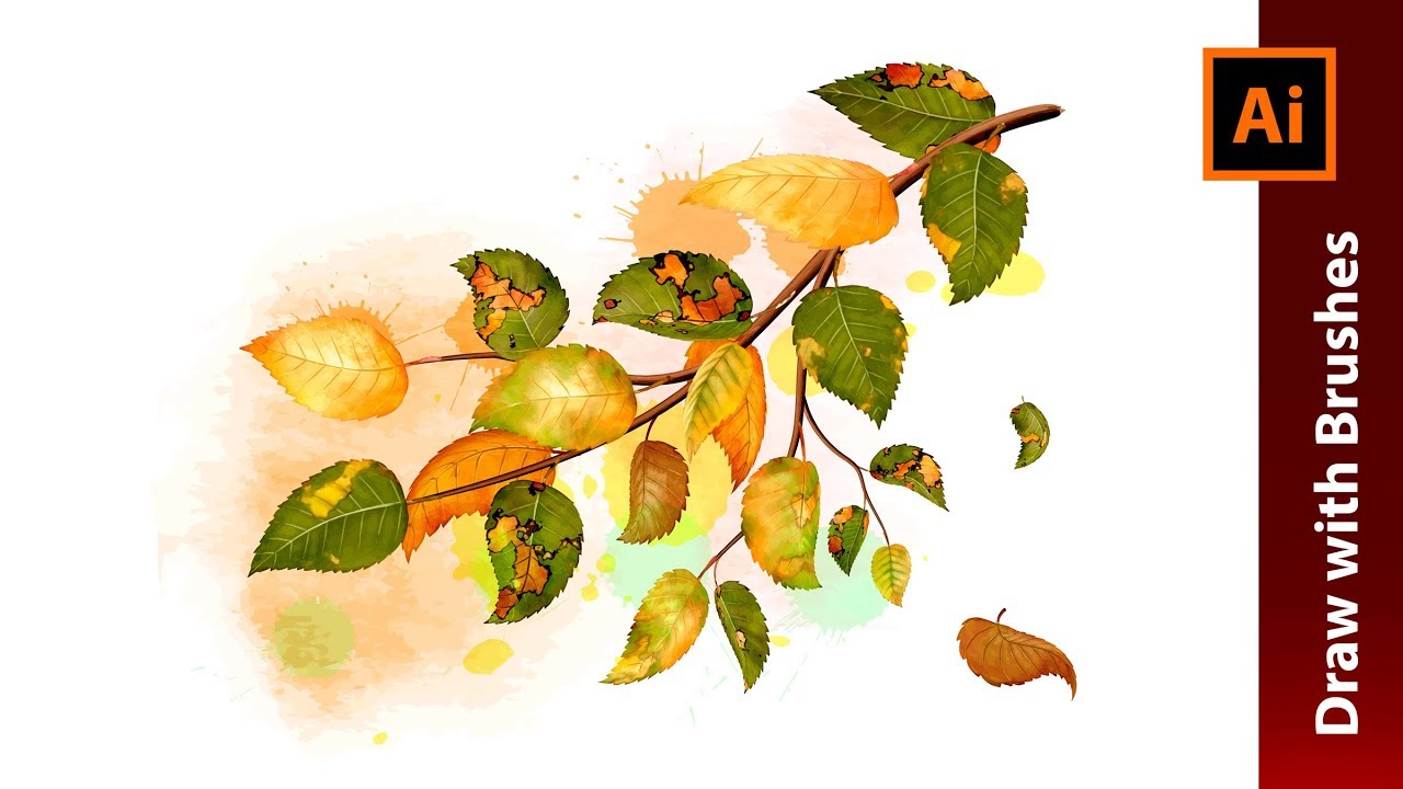 Create An Autumn Illustration With Birch Leaves Brushes In Adobe