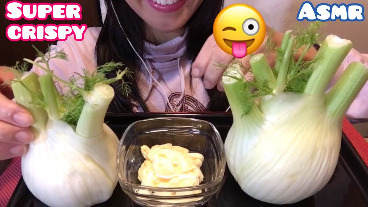 ASMR Super crispy & raw fennel extreme eating sounds