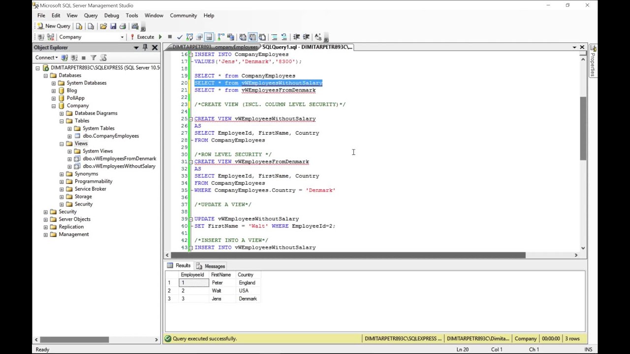 Sql insert into view