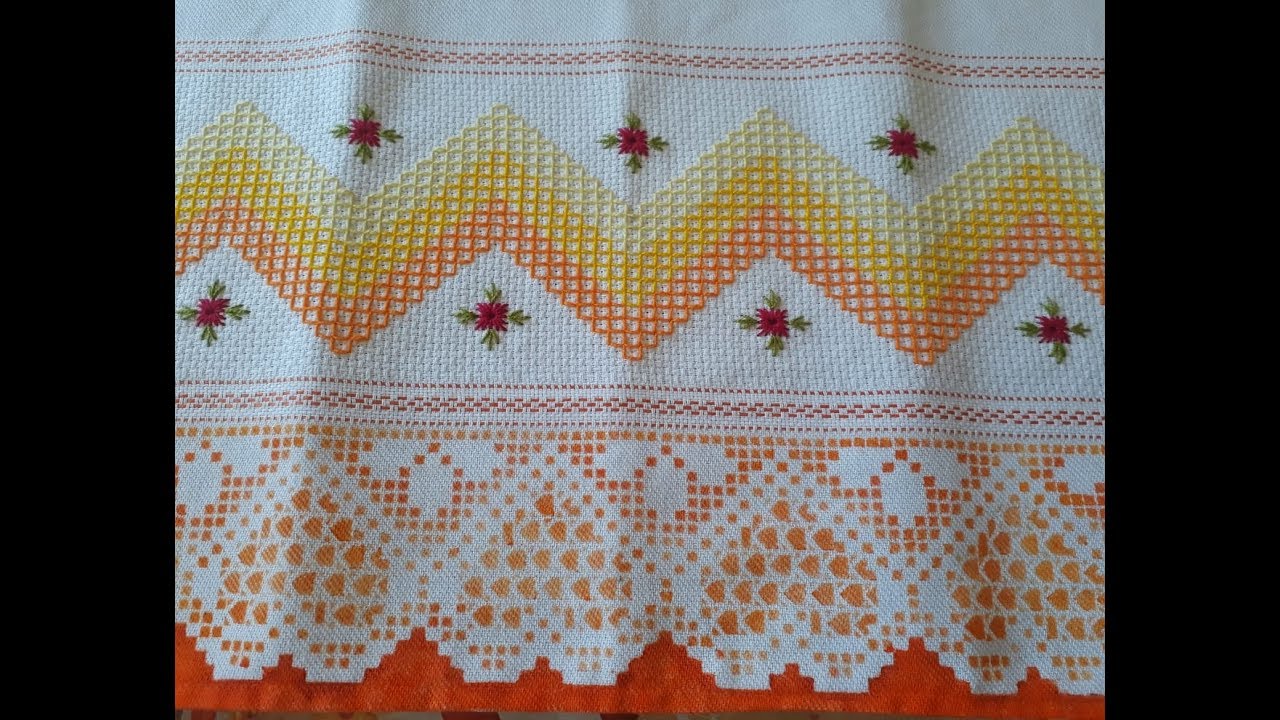 Pano de Prato Bordado - Ponto Medeci