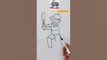 draw a boy playing cricket #draw_with_ankan #viralshort #shorts